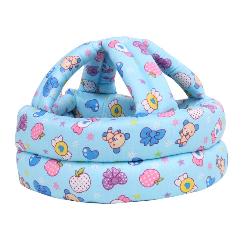 FLYPARTY Adjustable Infant Baby Toddler Protective Hat Helmet Safety Cap (Blue Sweets) - Image 1
